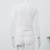 Casual hollow out knitted short set women