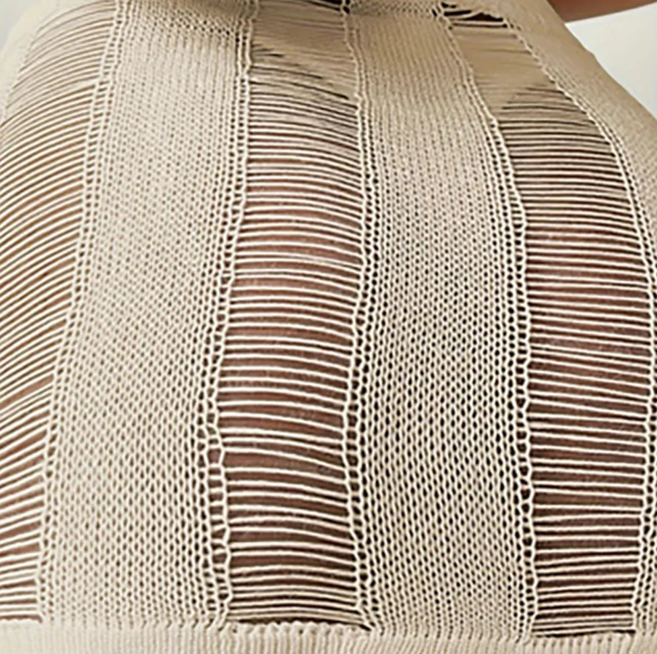 Women hollow out drawstring beach knit skirt