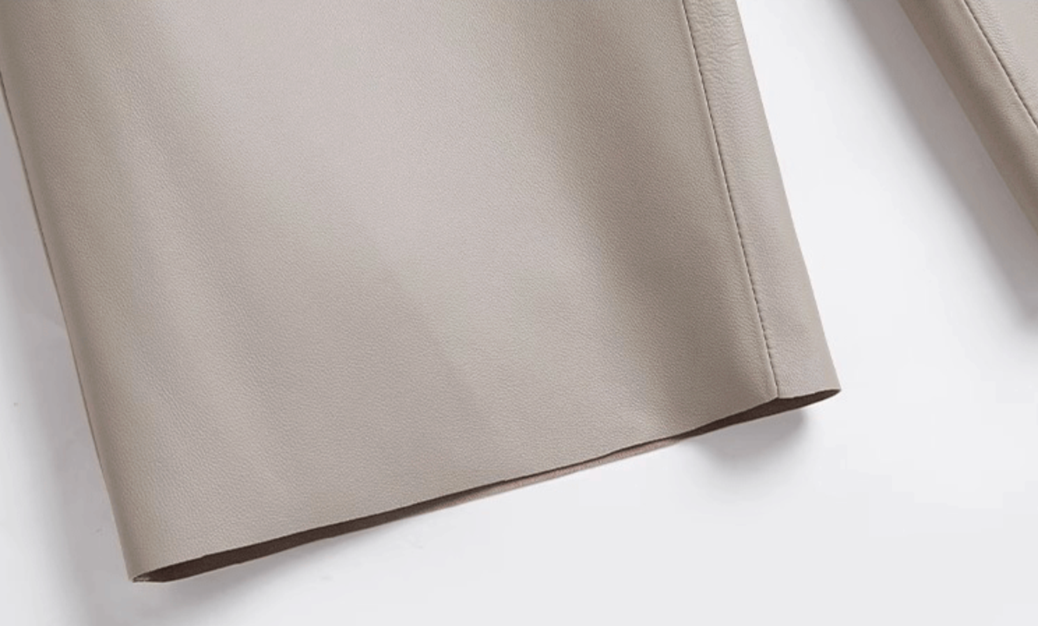 Women black sheepskin leather wide leg trousers