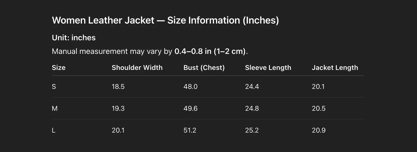 Cropped leather jacket for women