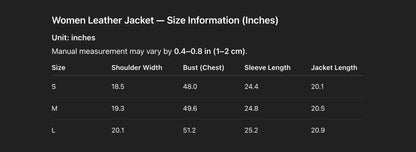 Cropped leather jacket for women