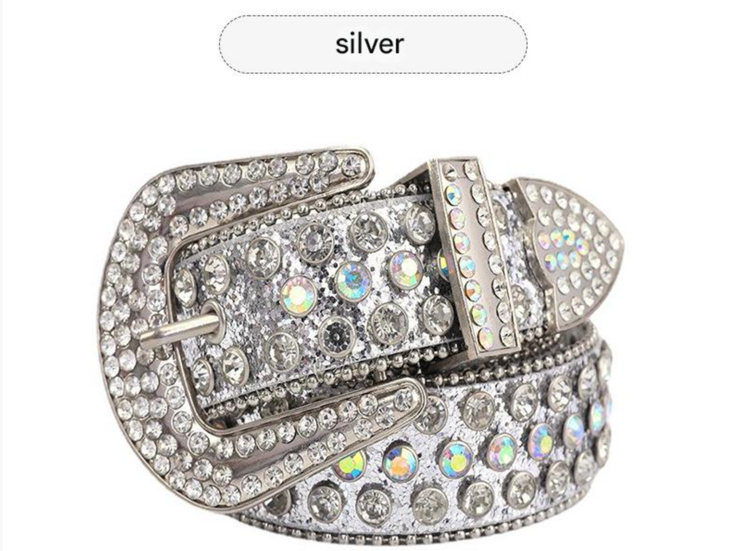 American retro punk rhinestone western belt 1