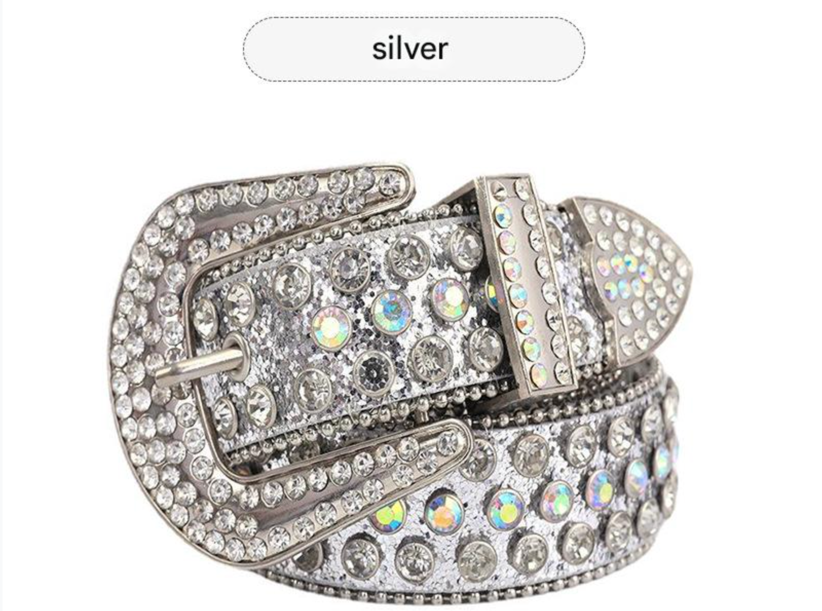 American retro punk rhinestone western belt 1