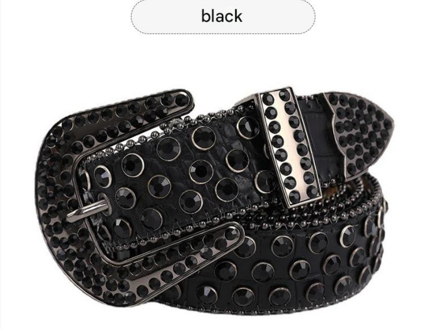 American retro punk rhinestone western belt 3