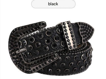 American retro punk rhinestone western belt 3