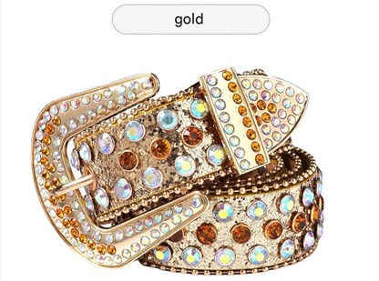 American retro punk rhinestone western belt 4