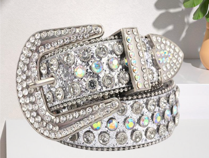 American retro punk rhinestone western belt