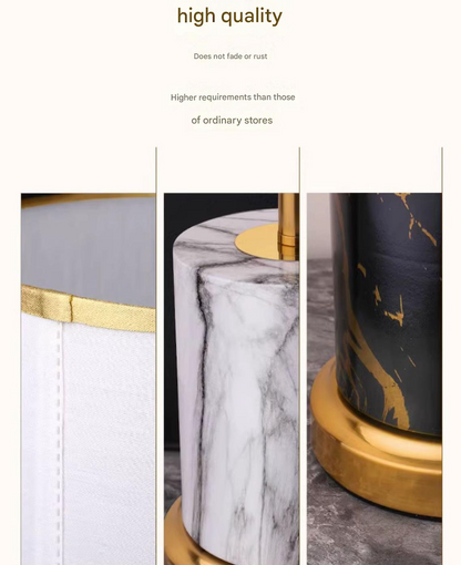 Modern scandinavian marble table lamp gold trim