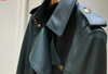 British sheepskin leather trench coat women
