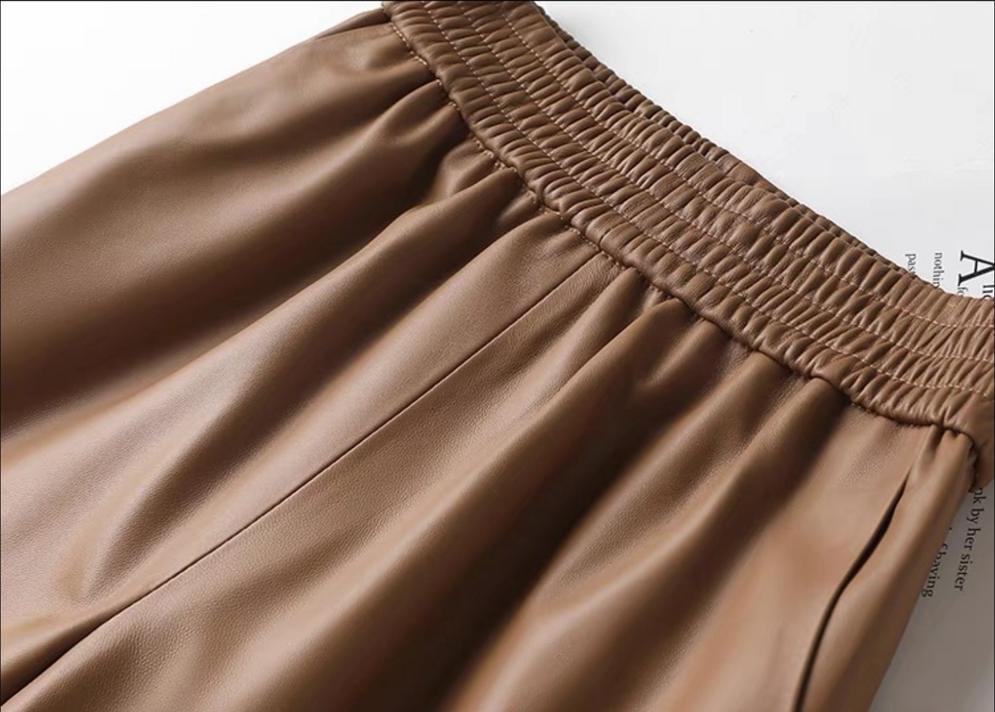 High waisted genuine sheepskin wide leg shorts