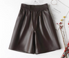 High waisted genuine sheepskin wide leg shorts