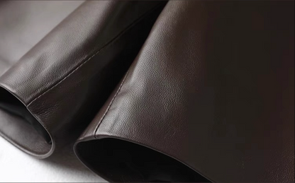 High waisted genuine sheepskin wide leg shorts