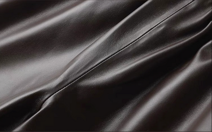 High waisted genuine sheepskin wide leg shorts