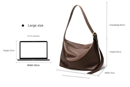 Soft leather large capacity shoulder tote bag