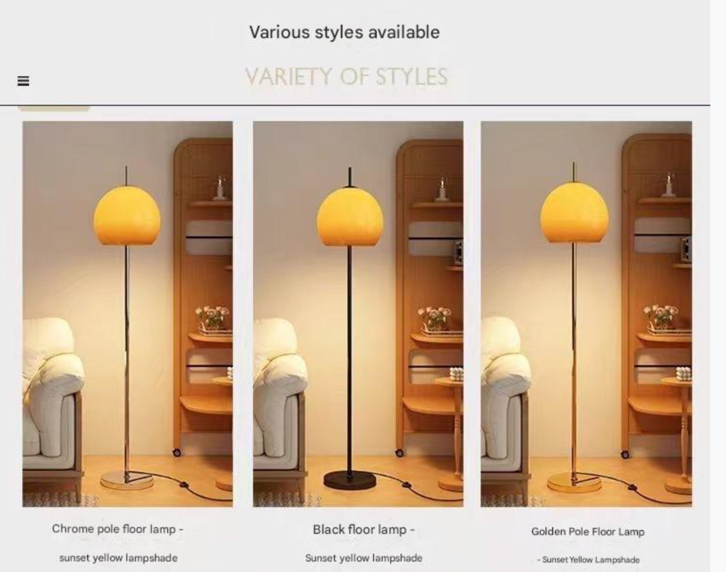 Modern mid century mushroom floor lamp