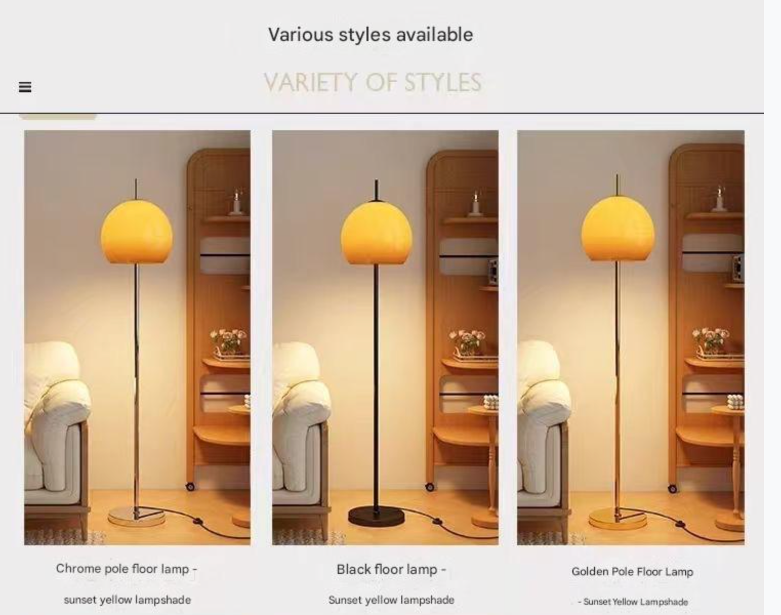 Modern mid century mushroom floor lamp