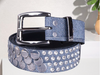 Women punk rhinestone stud faux leather belt
