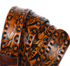 Women punk embossed leather tiger buckle belt