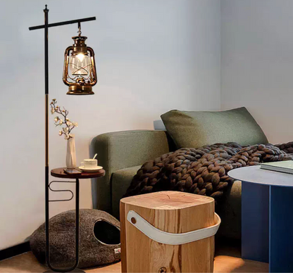 European vintage lantern floor lamp