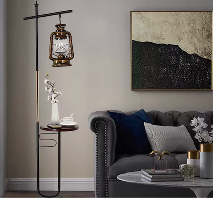 European vintage lantern floor lamp