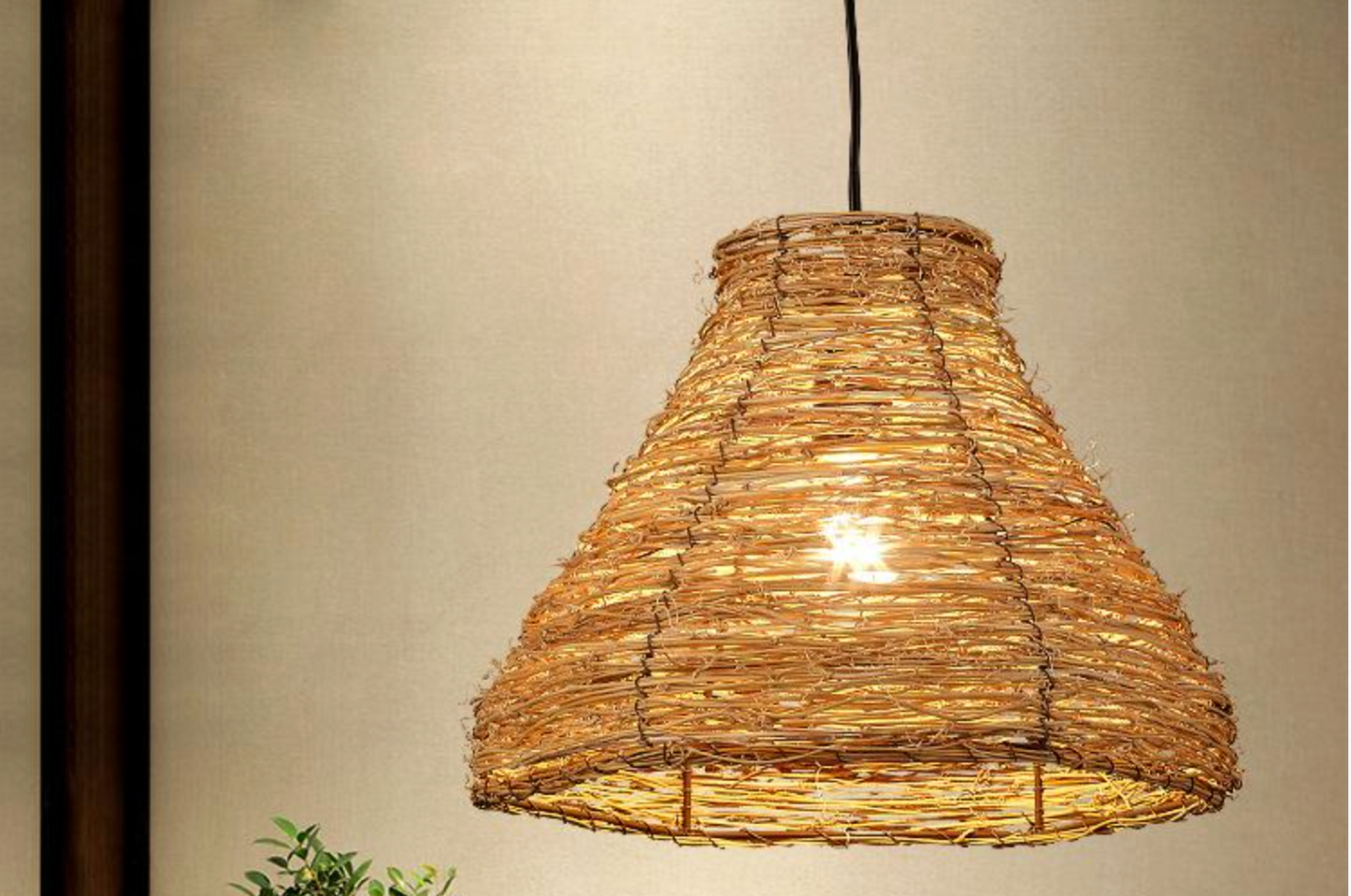 Bamboo woven pendant ceiling light shade