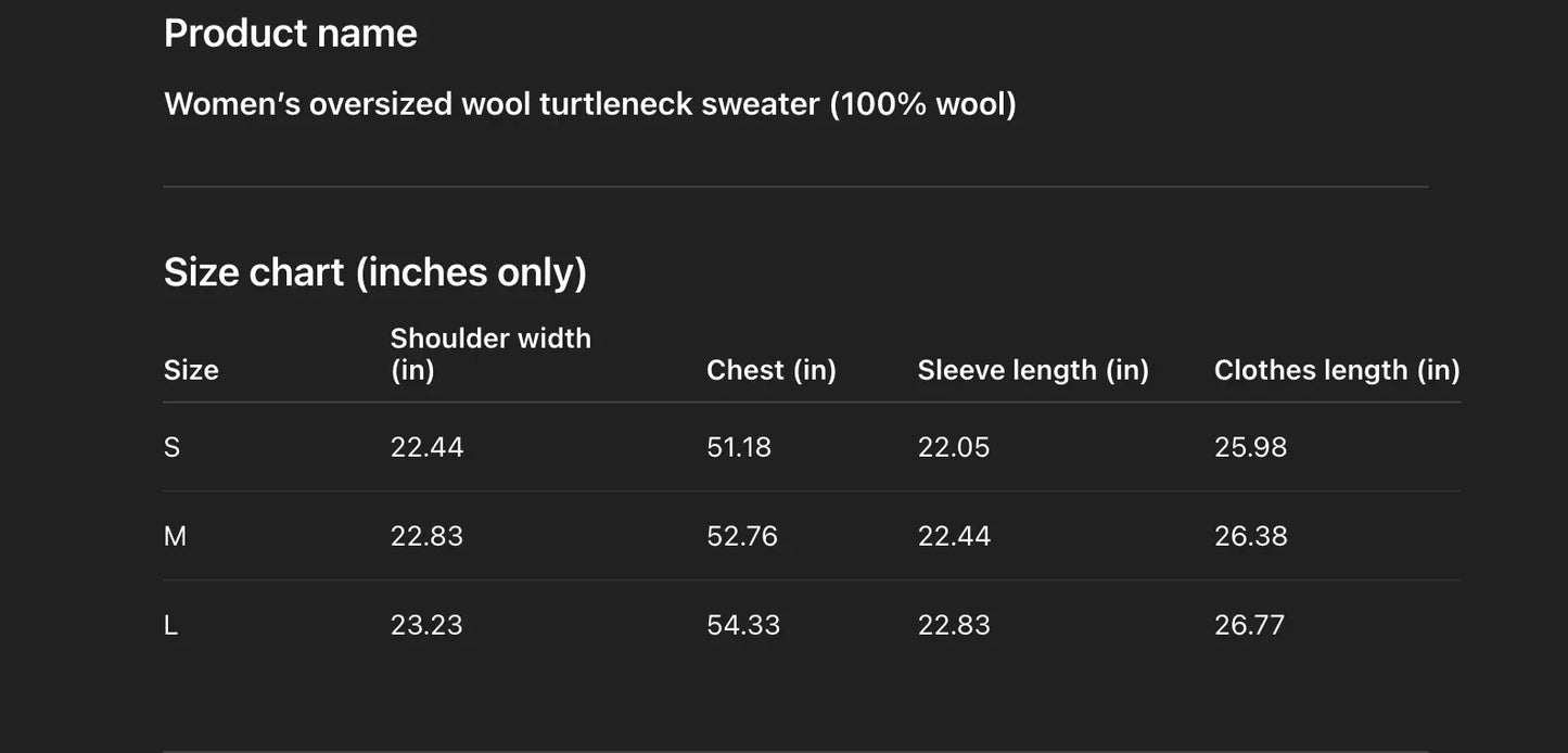 Low classic oversized high neck wool sweater