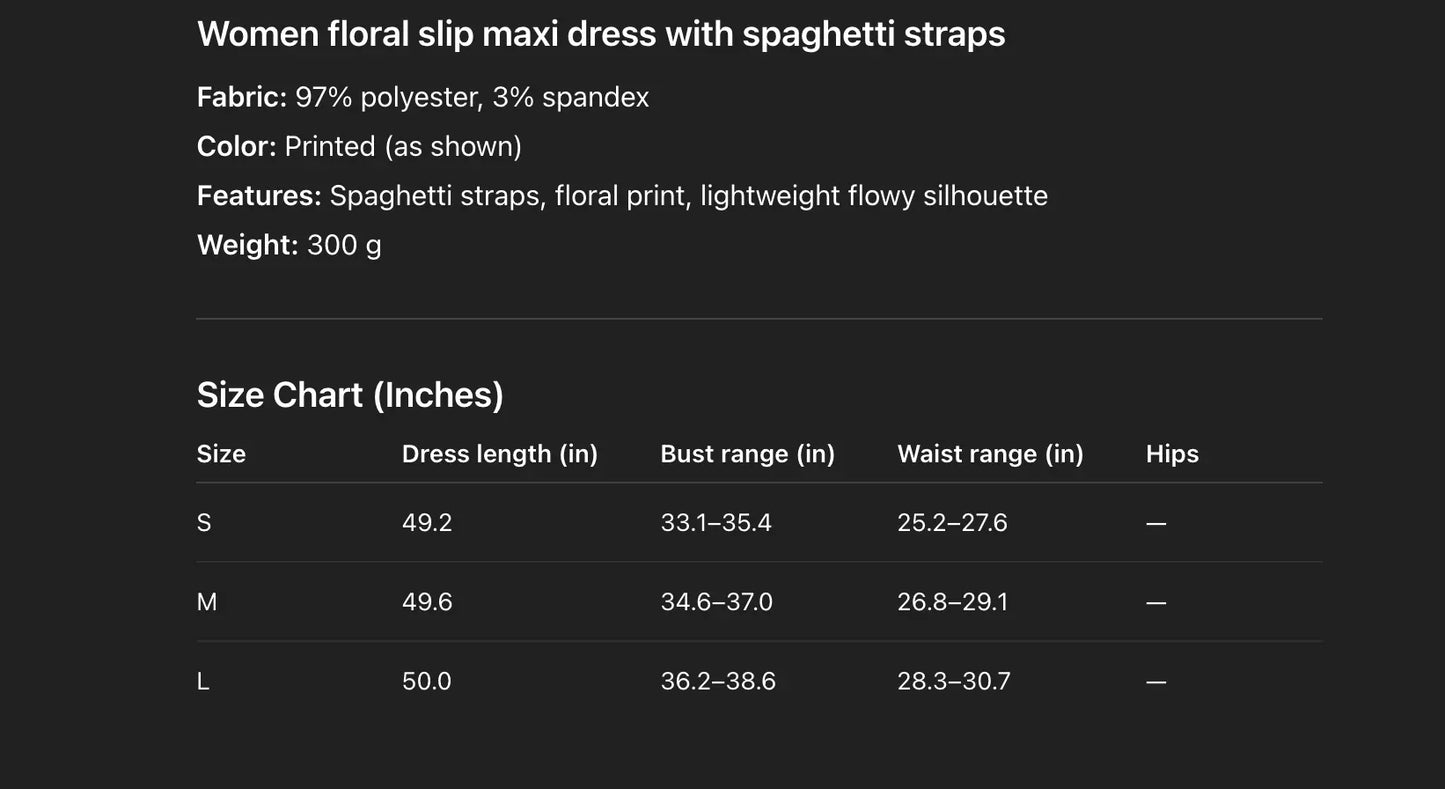 High-end floral slip maxi dress