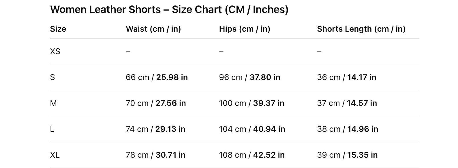 Genuine leather high waisted women shorts