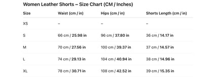 Genuine leather high waisted women shorts