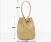 Straw bucket handbag with scarf handle for beach summer