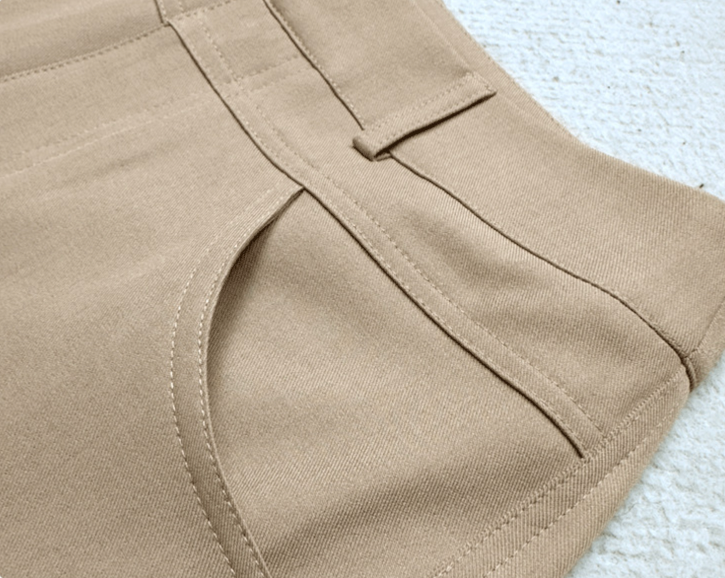 Beige high waist wide leg trousers women
