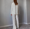 White velvet lounge set women two piece relaxed fit outfit