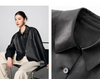 Genuine Leather Shirt Women Black Button Pocket
