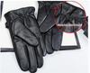 Men's leather gloves with windproof fleece lining