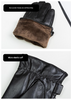 Men's leather gloves with windproof fleece lining