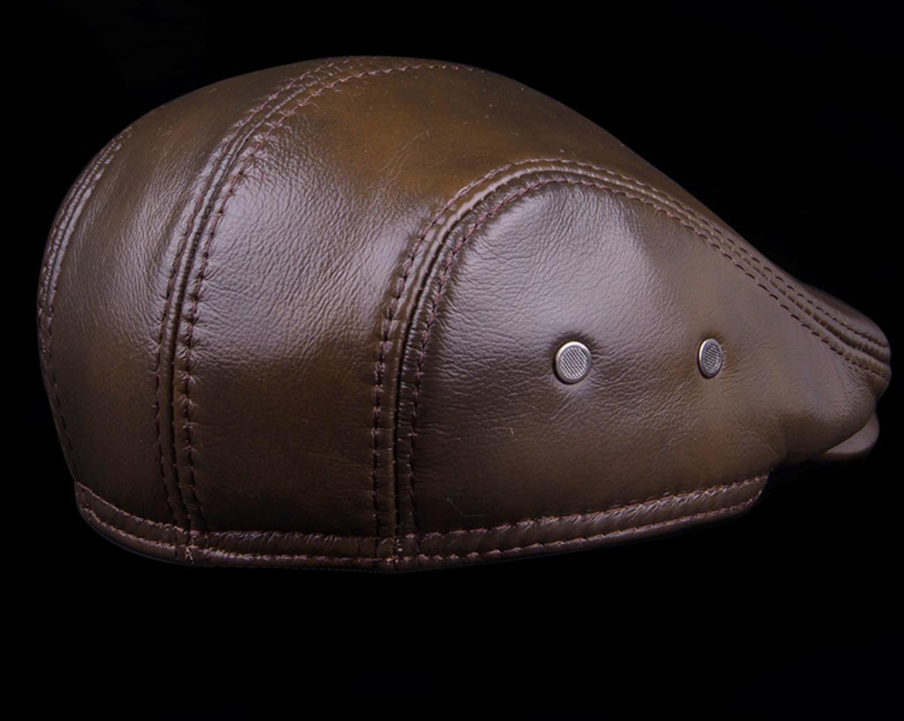 Genuine cowhide leather newsboy cap men