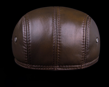 Genuine cowhide leather newsboy cap men