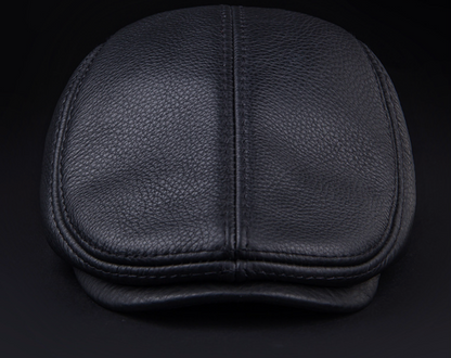 Genuine cowhide leather newsboy cap men