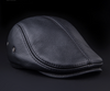 Genuine cowhide leather newsboy cap men
