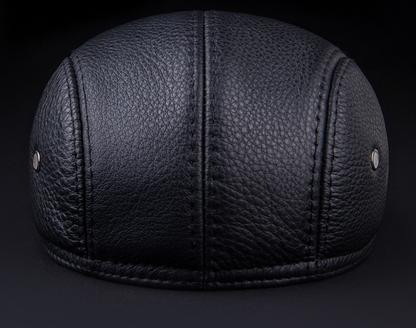 Genuine cowhide leather newsboy cap men