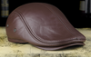Genuine cowhide leather newsboy cap men