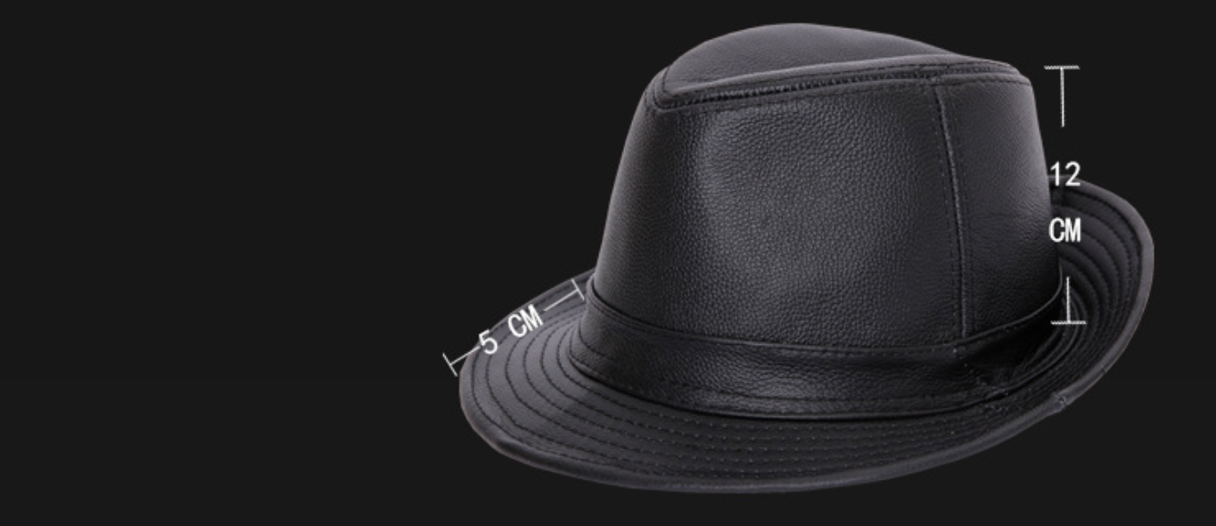 Leather jazz cap with adjustable captain style