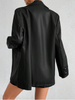 Womens leather coat with tailored button closure