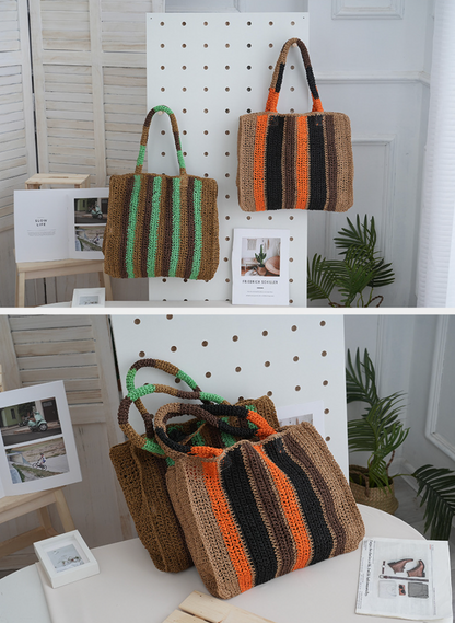 Straw handbags for women woven shoulder bag