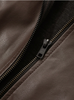 Brown leather jacket women oversized loose fit