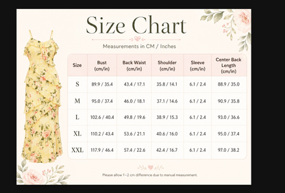 Yellow Floral Maxi Dress With Cascading Ruffle Tiers
