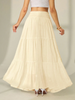 High waist maxi skirt with tiered ruffle hem