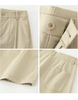 Women casual pants with cropped wide leg drape