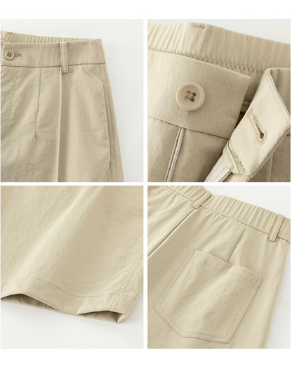 Women casual pants with cropped wide leg drape