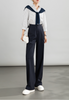 High-waisted casual pants for women with straight drape